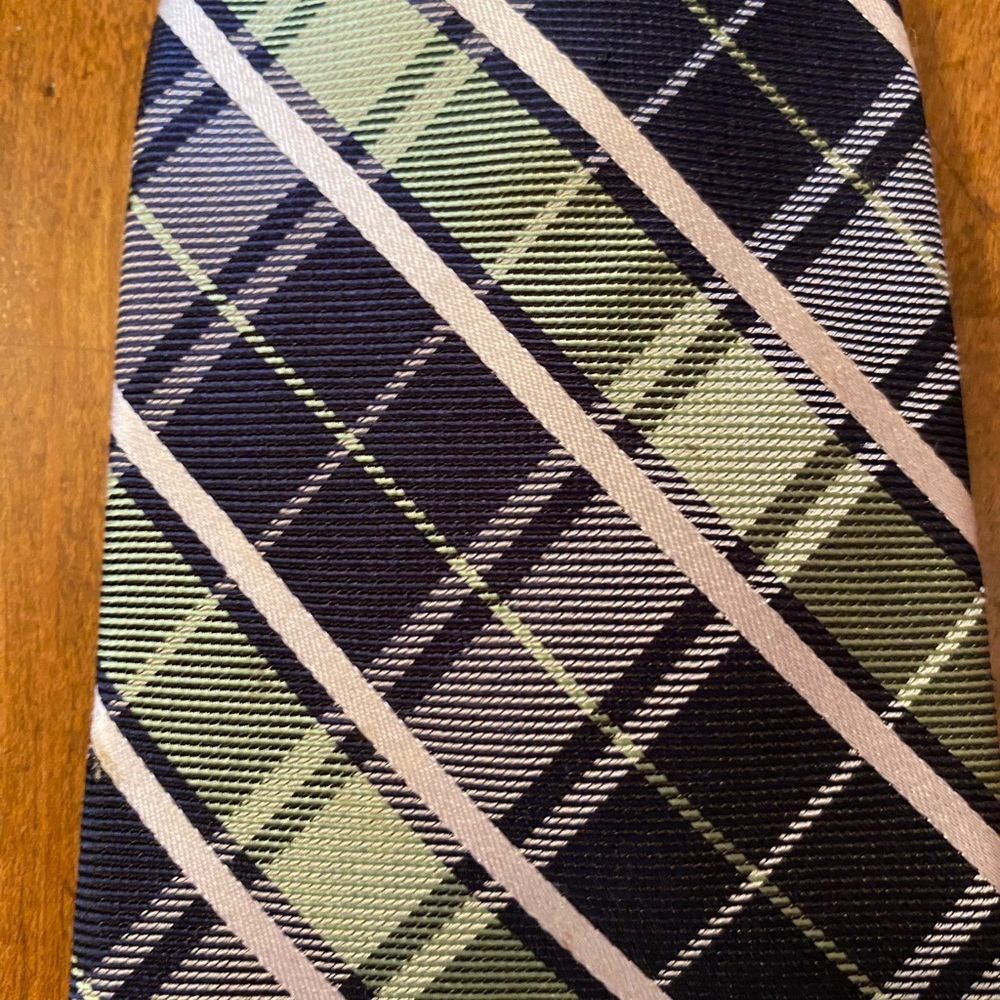 US Polo Assn Mens Silk Necktie Tie 62” Green Blue Plaid